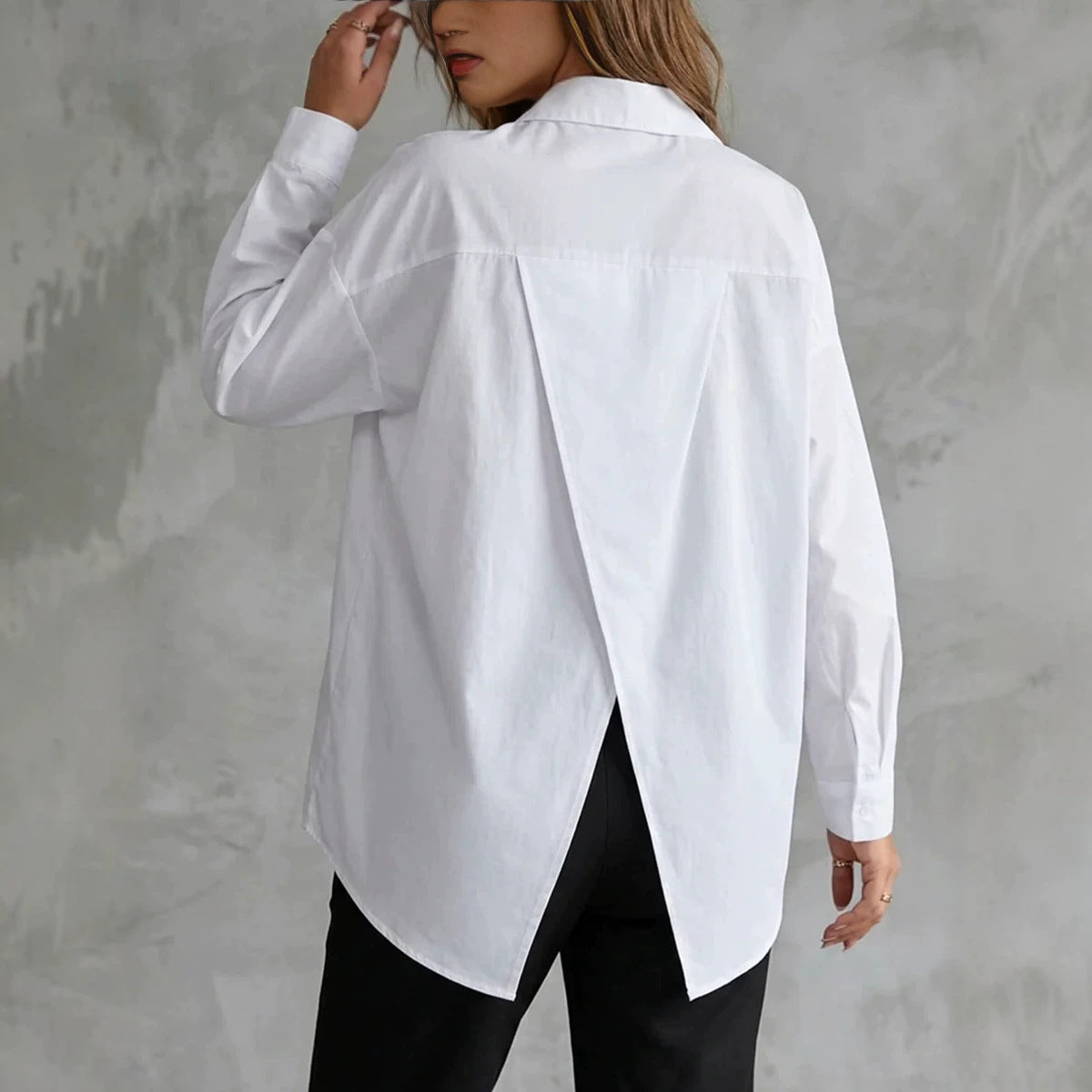 Langarm-Shirt mit Schlitz – Baumwoll-Mix
