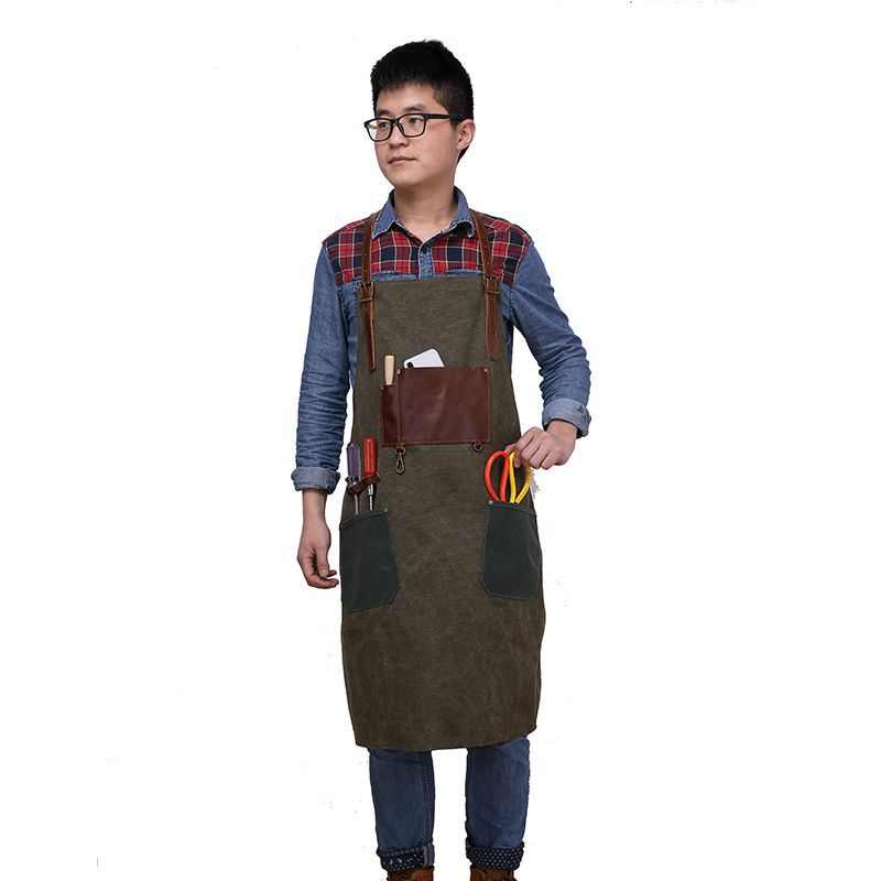Handwerker-Schürze aus Canvas mit Tasche – Bild 2 | LuxeStyle
