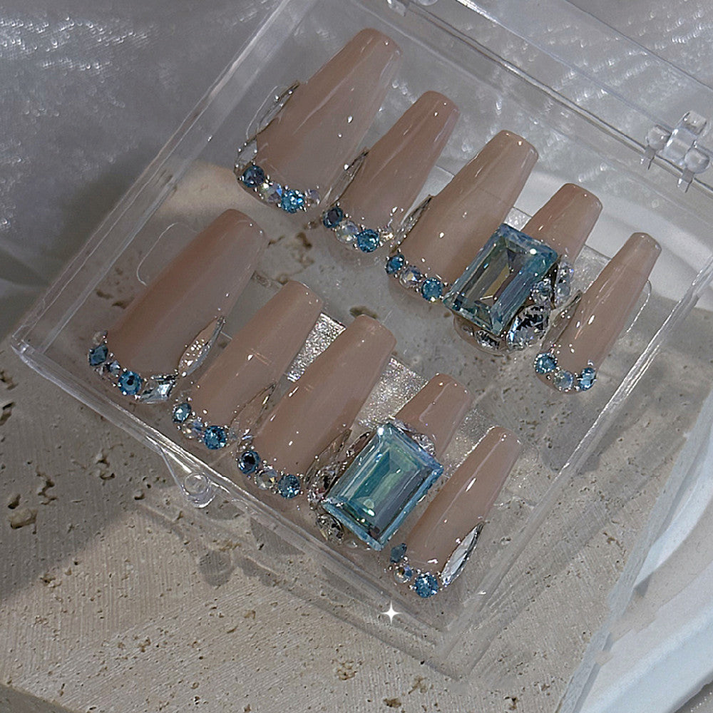 Handgemachte Nägel «Sea Blue Moonlight Sugar» – Bild 6 | LuxeStyle