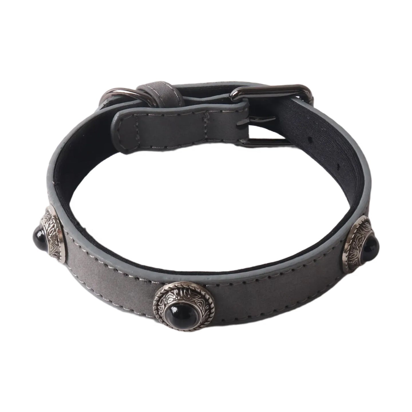 PU-Leder Hundehalsband mit Katzenaugenstein