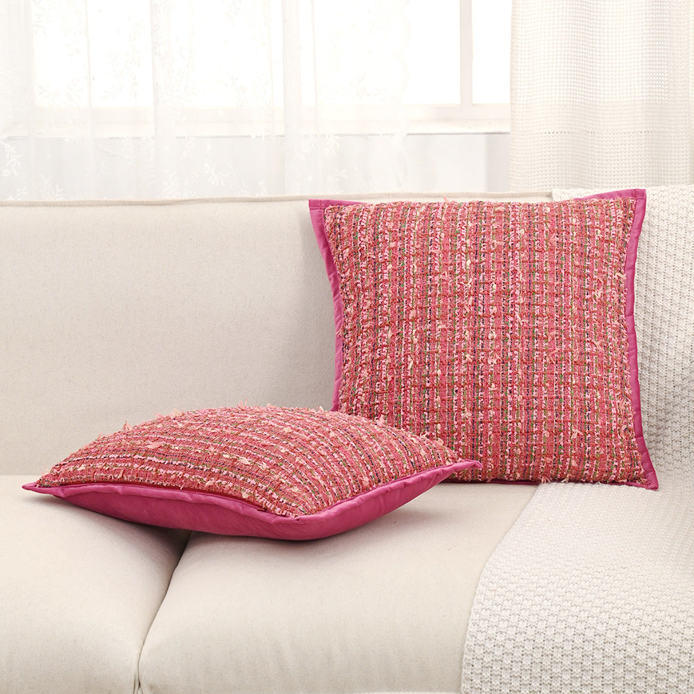 Jacquard Kissenhülle in Rosarot