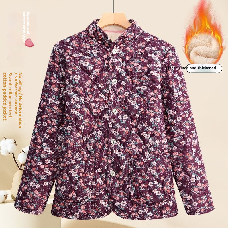 Gepolsterte Baumwolljacke mit Blumenmuster
