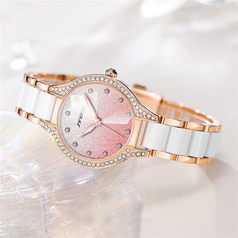 Sternenhimmel Armbanduhr mit Glitzer und Strass