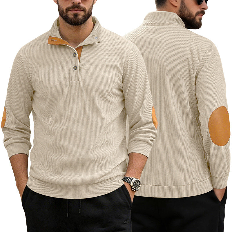 Herren Cord Pullover Langarm Sweatshirt | LuxeStyle