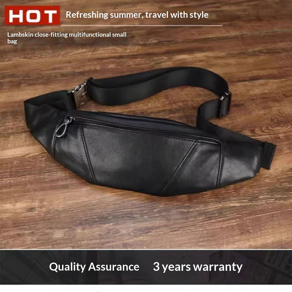 Lässige Reise-Bauchtasche aus Leder für Herren