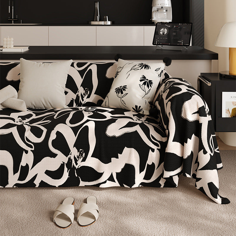 Schwarzer Sofabezug mit Pflanzenmuster – Bild 2 | LuxeStyle