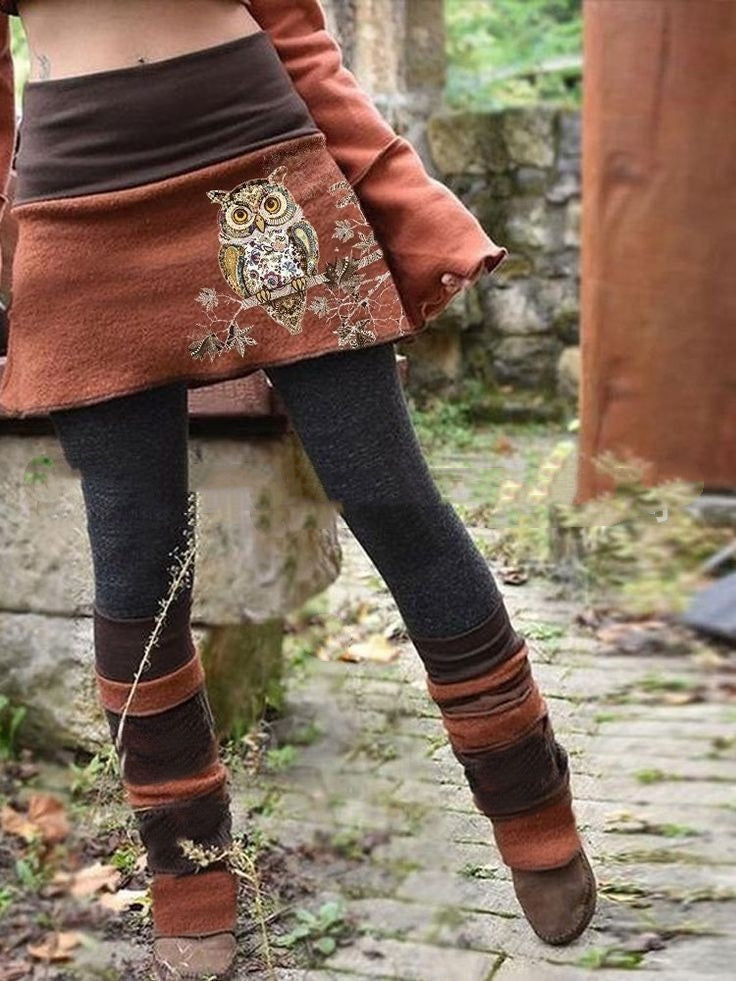 Patchwork Leggings mit Kontrastfarben