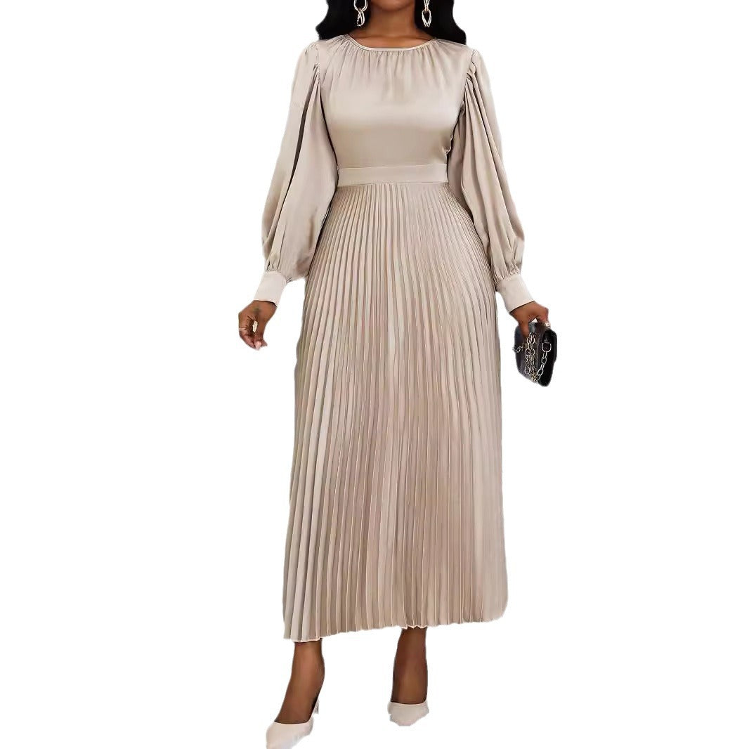 Plissiertes Langarmkleid