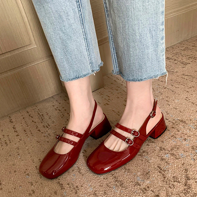 Retro Sandalen mit eckiger Zehenpartie – Bild 6 | LuxeStyle