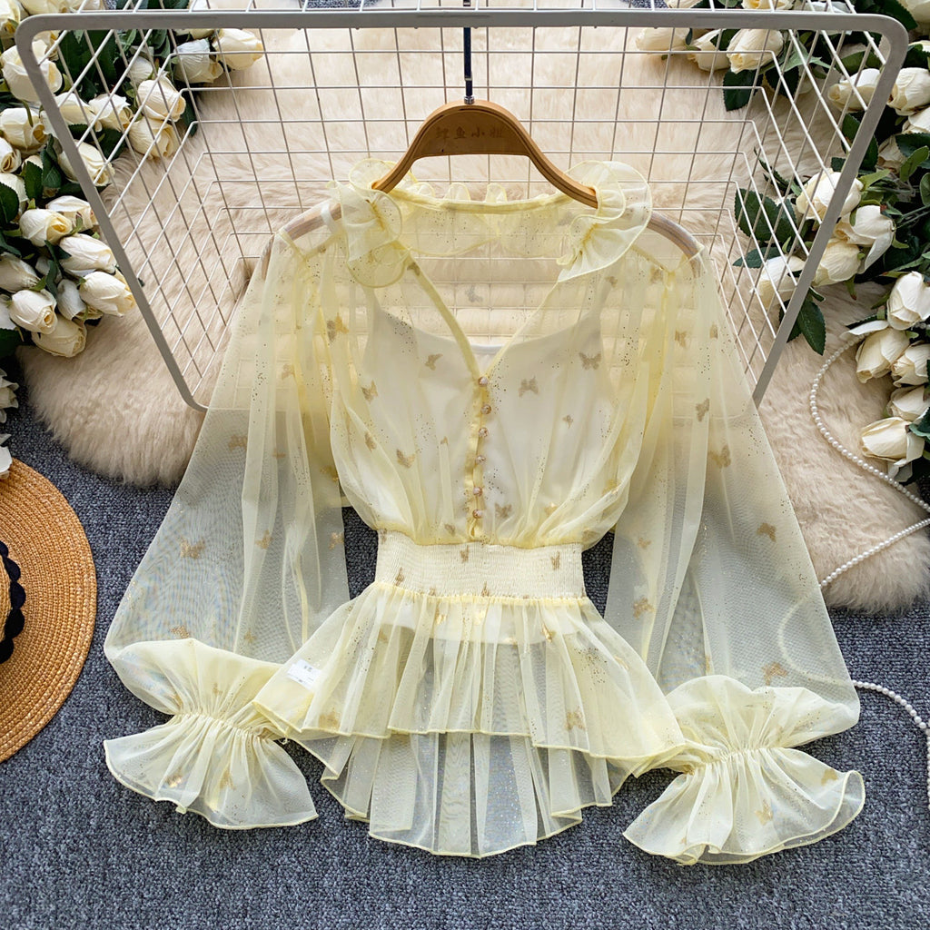 Chiffonbluse mit Schleife und Puffärmeln – Bild 12 | LuxeStyle