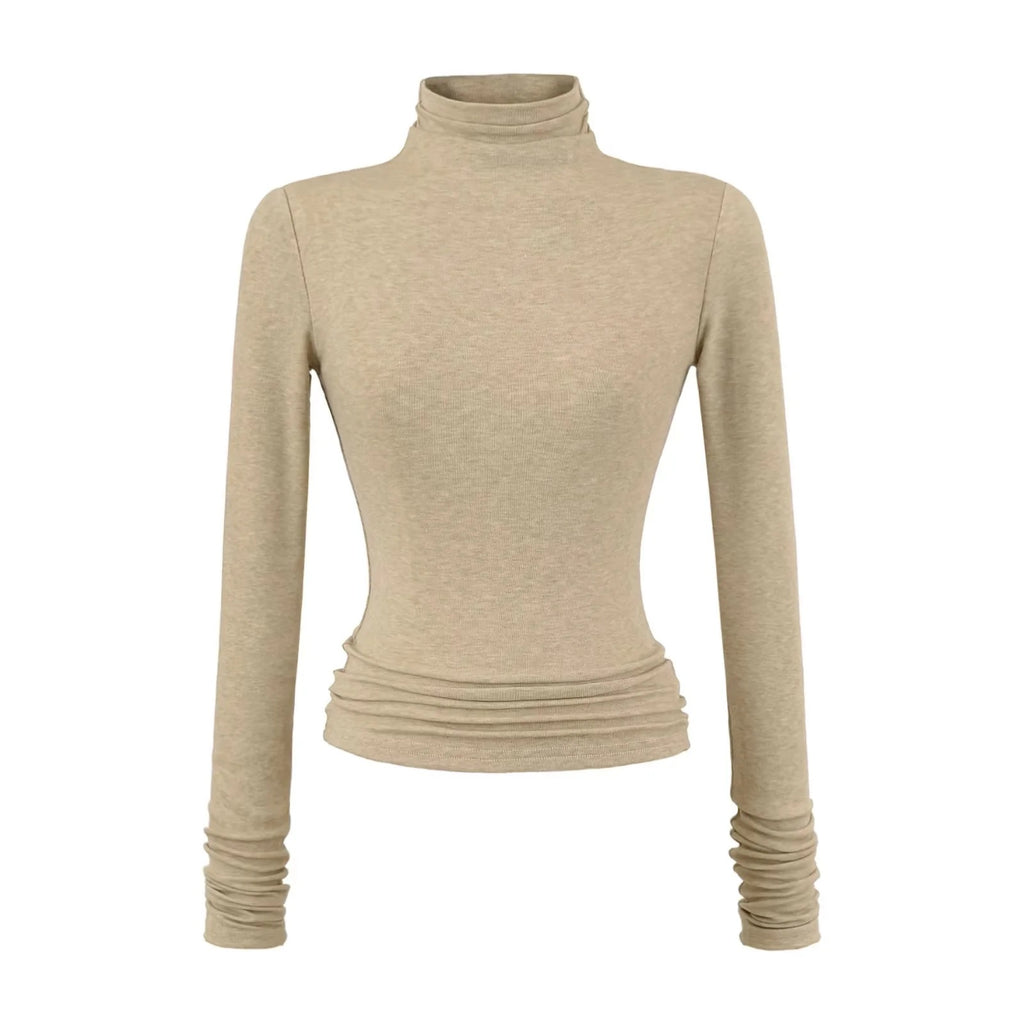 Stretch-Rollkragen-Shirt für Damen