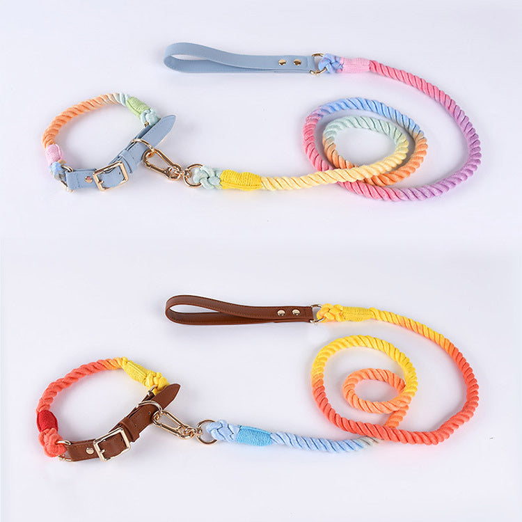 Halsband-Set mit Baumwollseil und Leder – Bild 4 | LuxeStyle