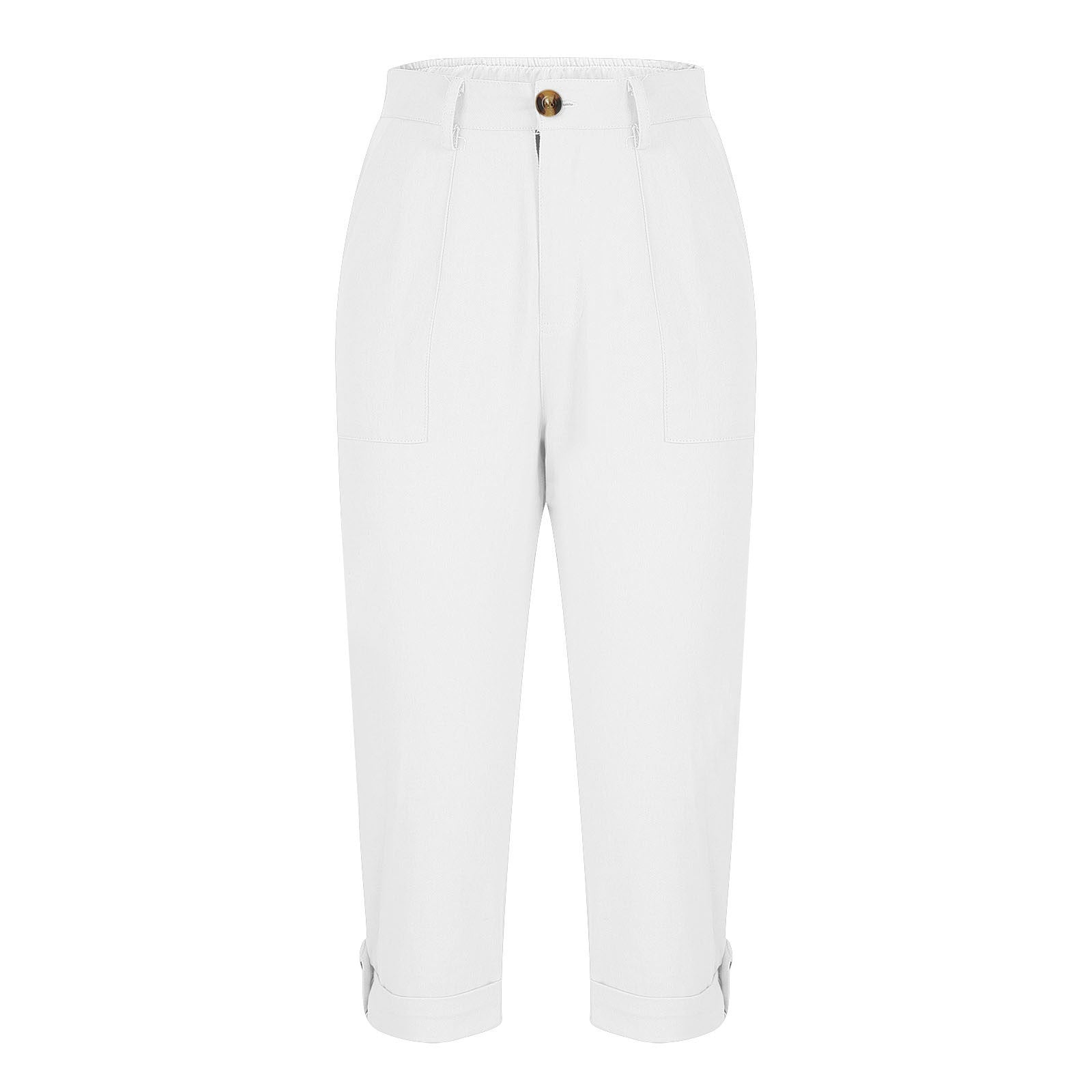 Damen Caprihose mit Roll-up und Knöpfen