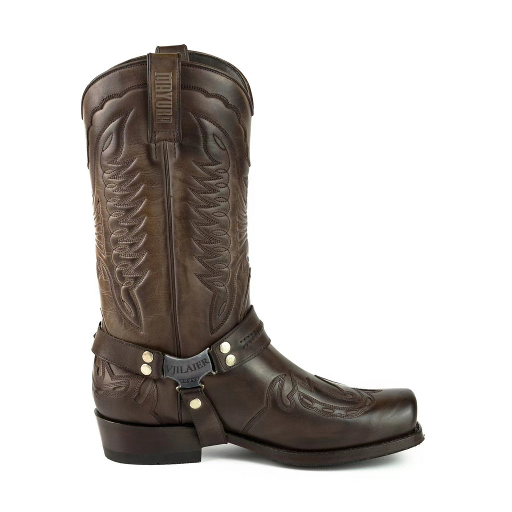 Mid-Calf Boots mit Schnalle und Blockabsatz