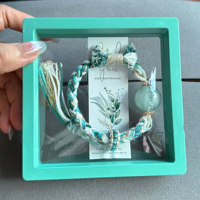 Fluorit Armband im tibetischen Stil (handgewoben)