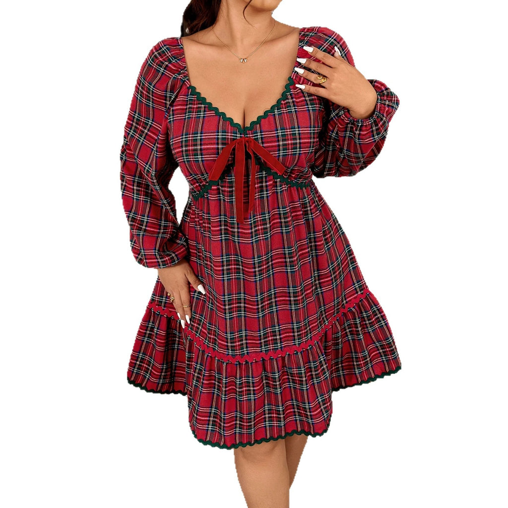 Elegantes A-Linien Kleid mit V-Ausschnitt