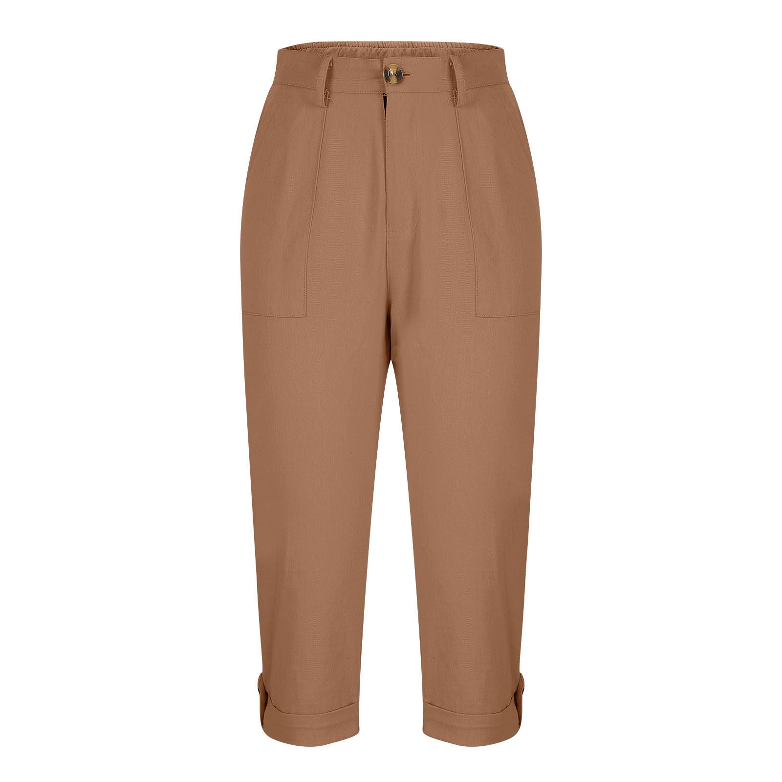 Damen Caprihose mit Roll-up und Knöpfen