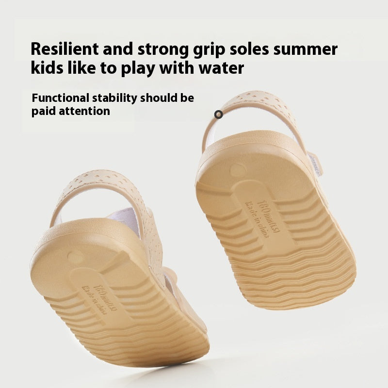 Kinder-Sandalen mit Bär-Print, weiche Sohle & Klettverschluss