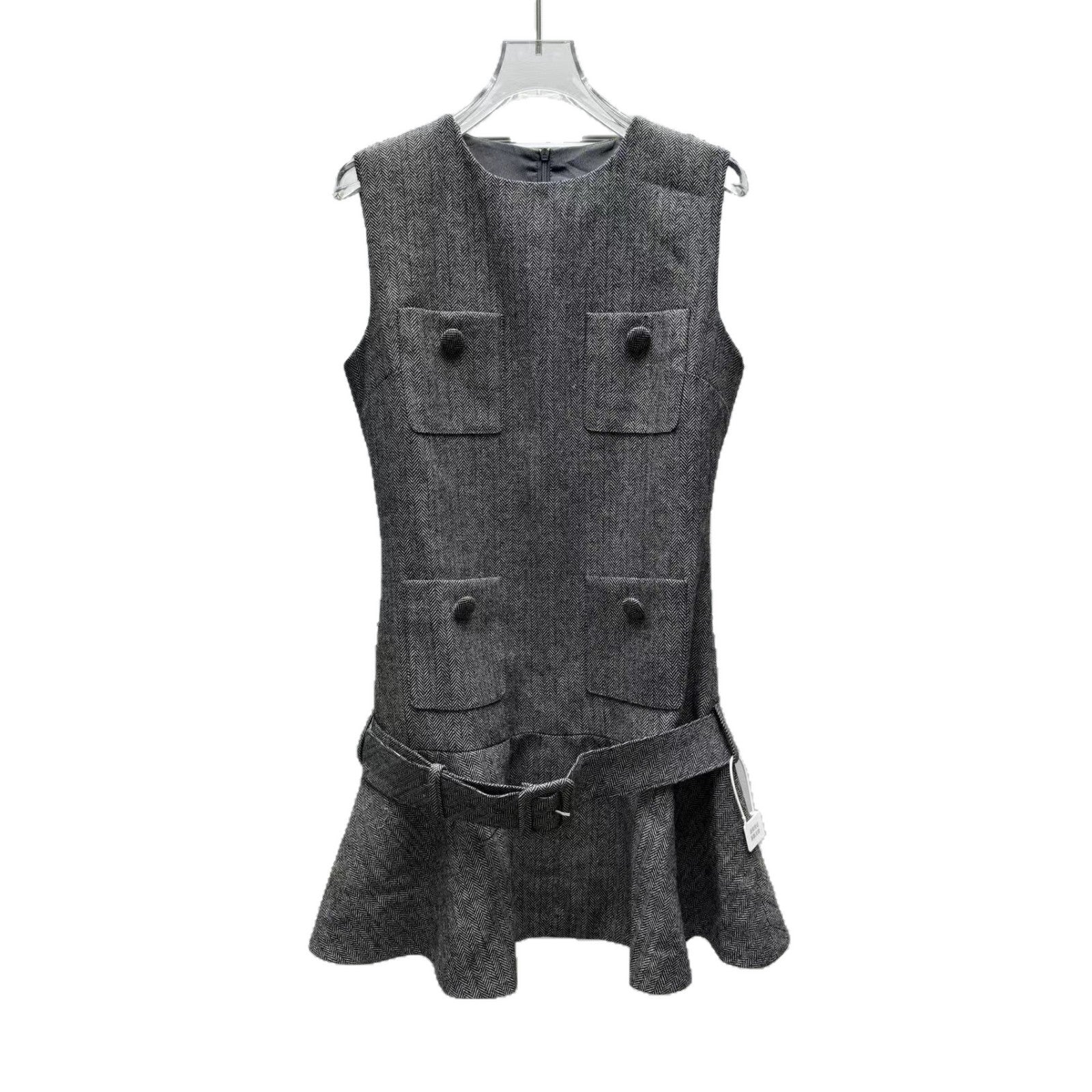 Woll-Tweed Charme-Style Slipkleid ohne Ärmel