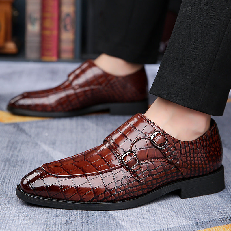 Krokodillmuster Lederschuhe mit Metallbremse – Bild 5 | LuxeStyle