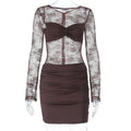 Spitzen Bodycon-Kleid mit langen Ärmeln