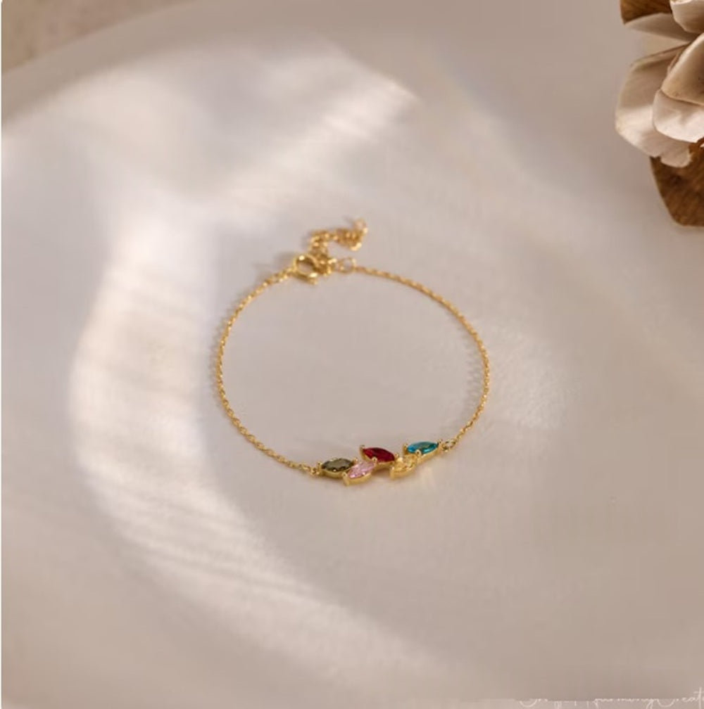 Verstellbares Geburtsstein Zirkon Armband