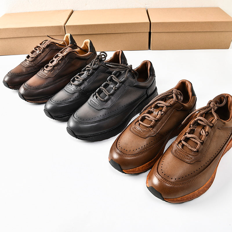 Retro-Casual-Schuhe aus erster Rindlederlage