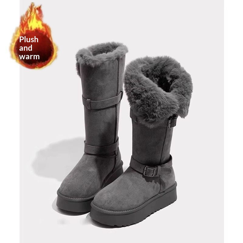 Gepolsterte Mid-Calf Winterstiefel für Damen