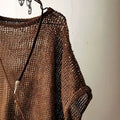 Elegantes Retro Fledermaus-Top mit Rundhals