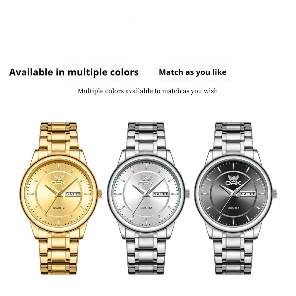 Quarz-Uhr mit Kalender, wasserdicht, 8 mm | LuxeStyle