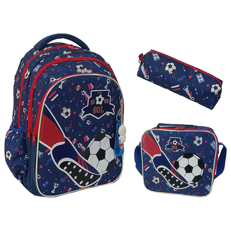 Schulrucksack mit Fussball-Motiv (3-teilig) – Bild 4 | LuxeStyle