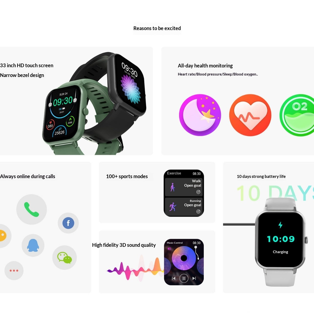 Smartwatch «PulseFit» · Fitness & Anrufe