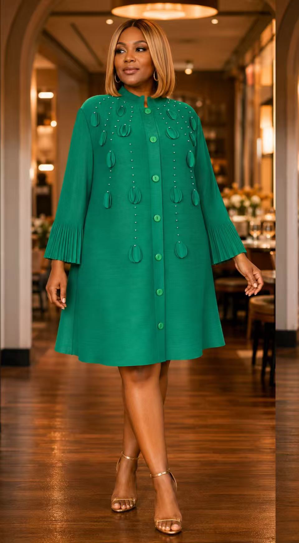 Elegantes Freizeitkleid mit Plissees