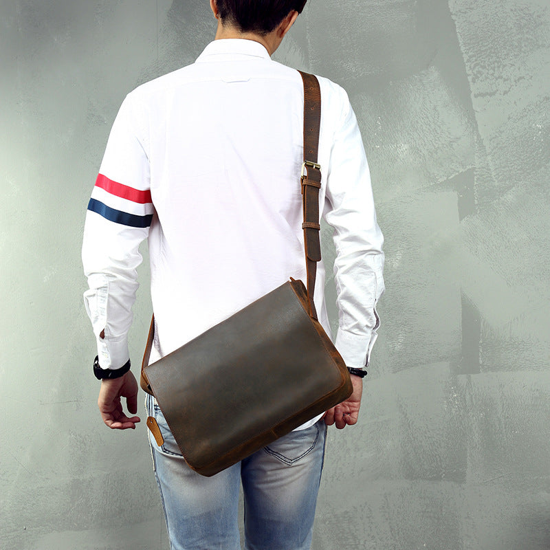 Retro-Schultertasche aus Leder für Herren – Bild 6 | LuxeStyle