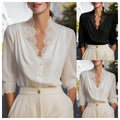 Elegante Bluse mit Spitzen-Einsätzen