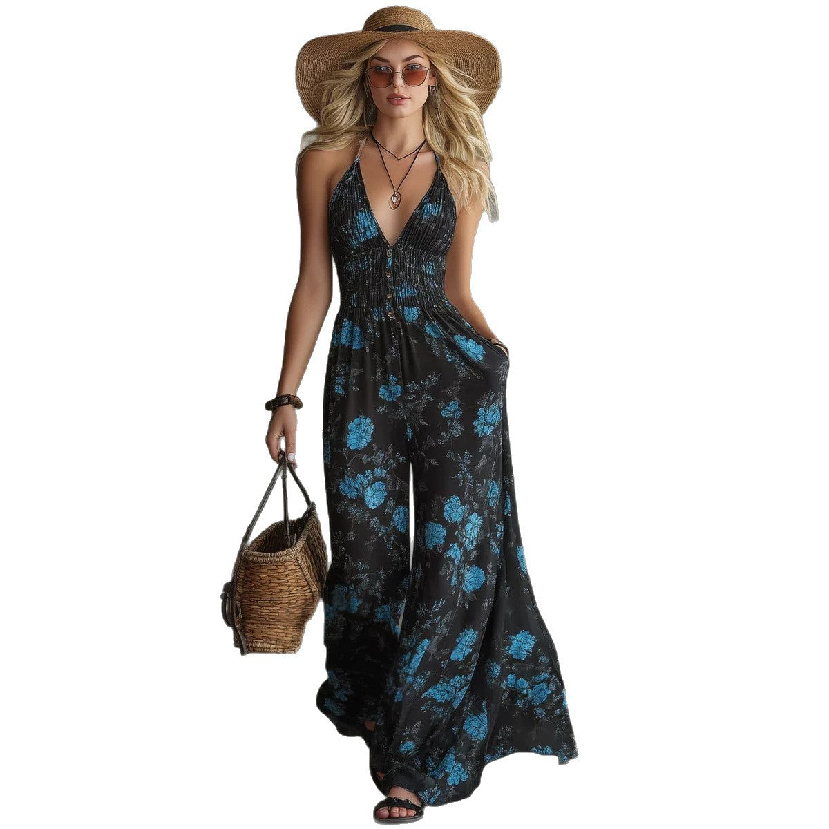 Leichter Chiffon-Jumpsuit