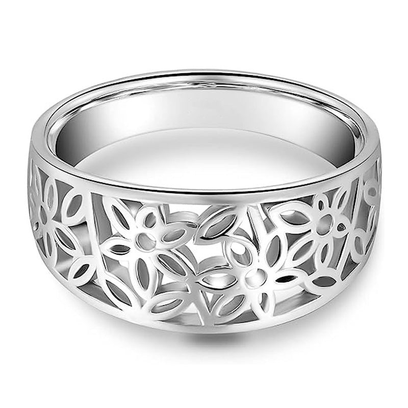 Breiter Ring Silber · Floral durchbrochen