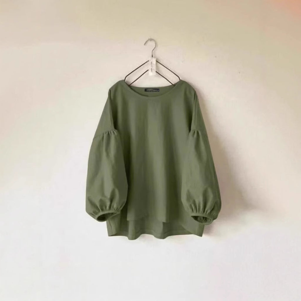 Vintage Langarmshirt mit Puffärmeln