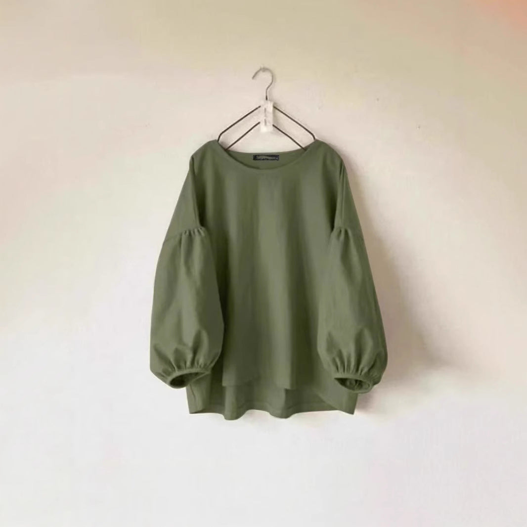 Vintage Langarmshirt mit Puffärmeln
