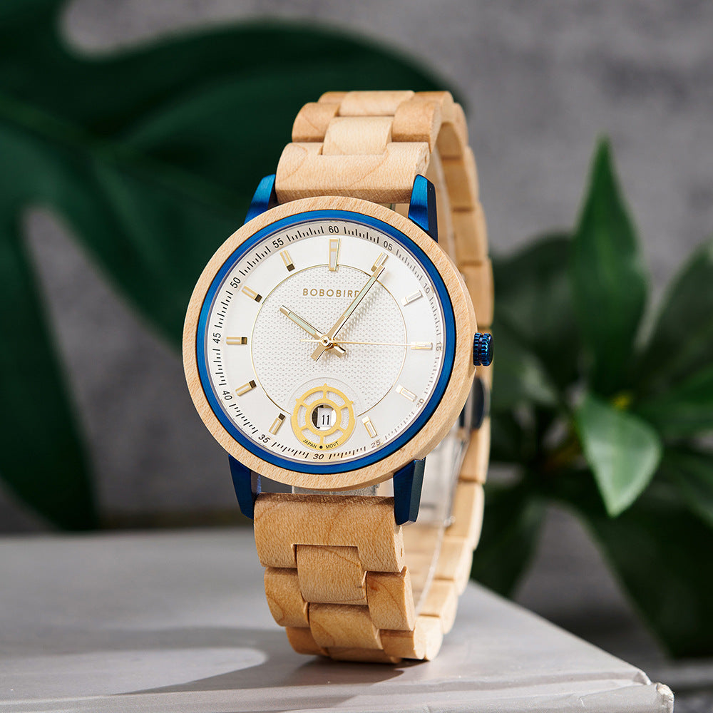 Herrenuhr aus Naturholz