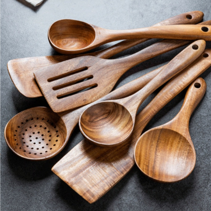 5-teiliges Küchenhelfer-Set aus Akazienholz · 5 Stück – Bild 2 | LuxeStyle