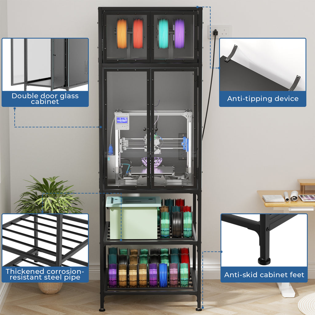 3D-Drucker-Schrank mit doppeltem Filament-Rack