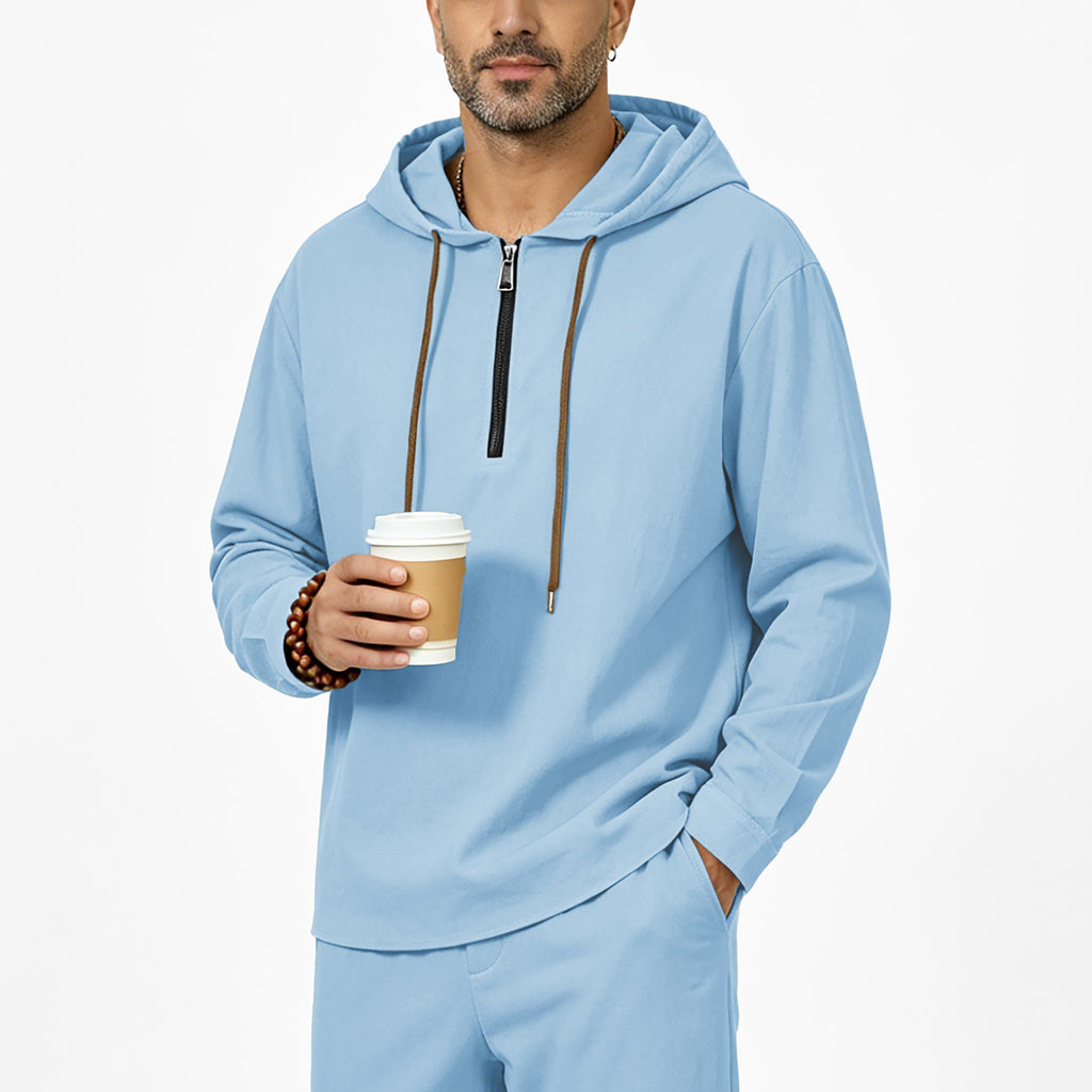 Leichtes Leinen-Sweatshirt mit Kapuze