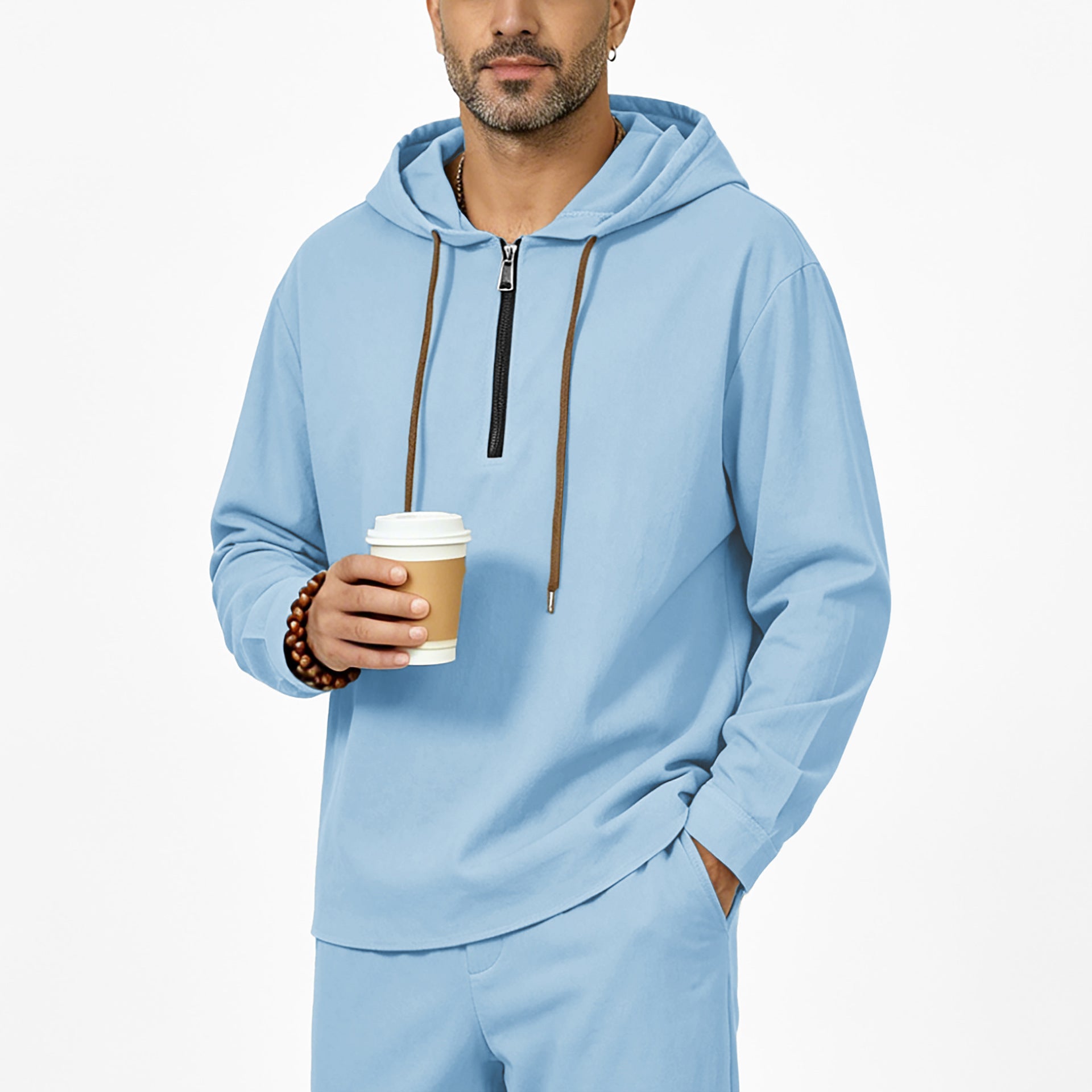 Leichtes Leinen-Sweatshirt mit Kapuze