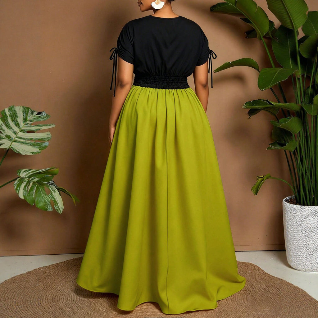 Midi-Kleid mit Patchwork und Taillenbetonung – Bild 6 | LuxeStyle