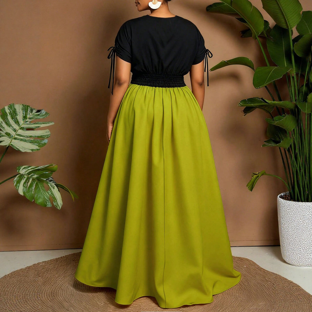 Midi-Kleid mit Patchwork und Taillenbetonung – Bild 6 | LuxeStyle