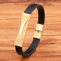 Herren-Lederarmband mit geometrischem Muster – Bild 2 | LuxeStyle
