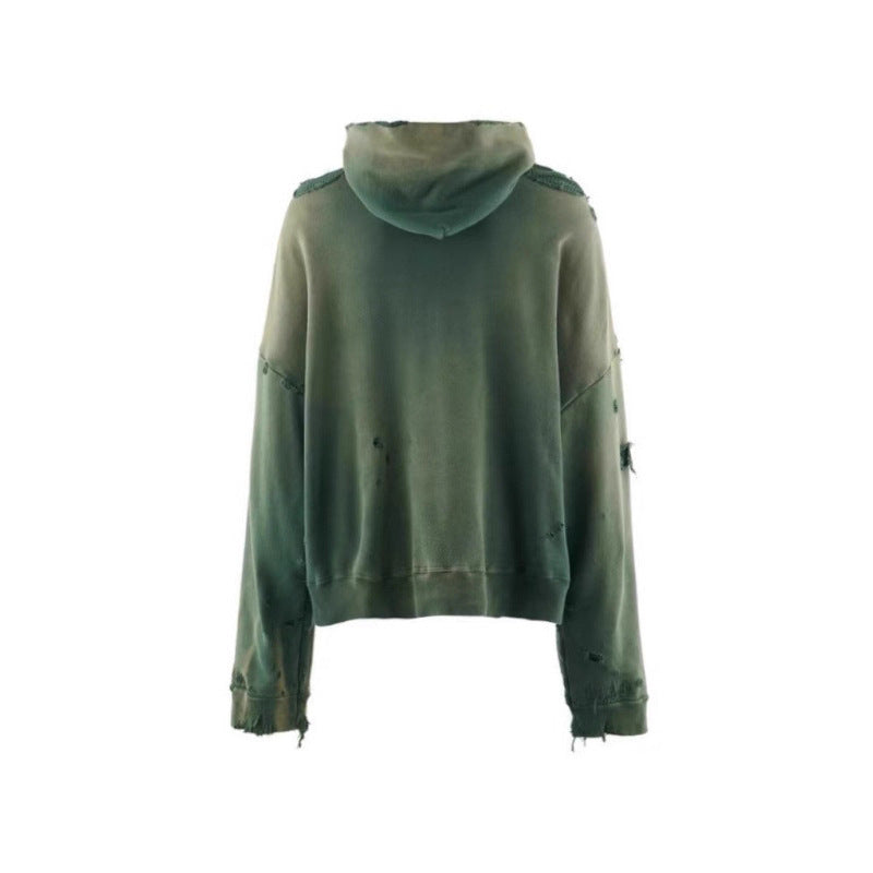 St Michael Distressed Zip-Up Hoodie