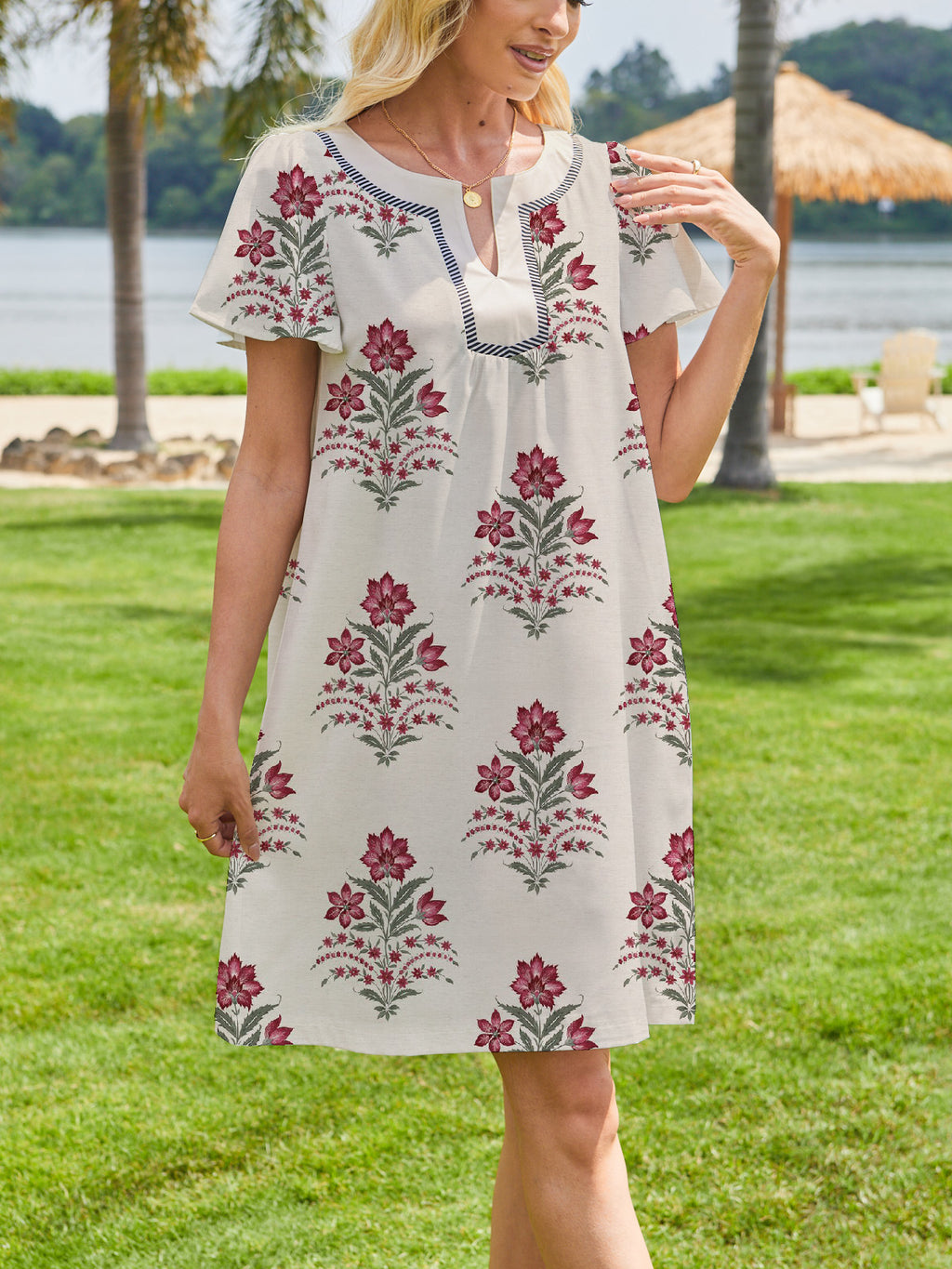 Floral-Sommerkleid «Capucine» · Puffärmel, leicht & luftig (Damen)