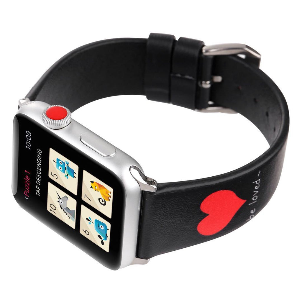 Lederarmband mit Herz-Design für Smartwatches